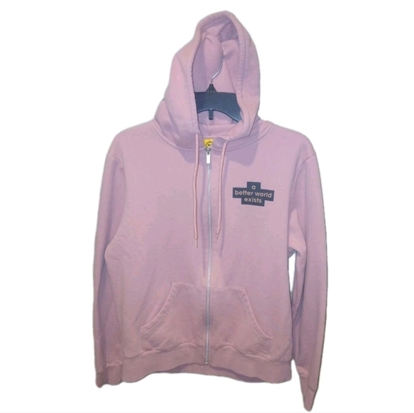 Target Tops - Graphic Pink Peace Sign Hoodie Positive Hoodie Women's Size: Small Hipster